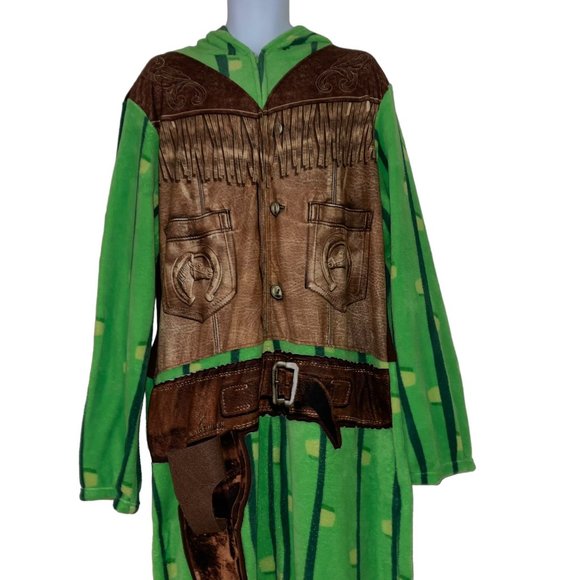 Briefly Stated Sheriff Unionsuit Mens 2XL Costume Pajamas PJs Halloween Green - Picture 2 of 9